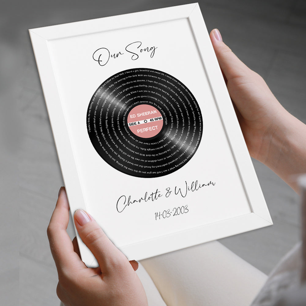 Personalised Any Song Lyrics Gift - Vinyl Style In Any Colour