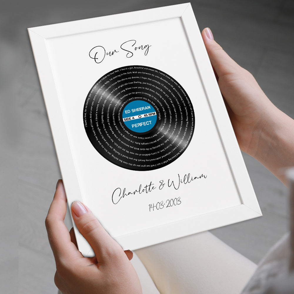 Personalised Any Song Lyrics Gift - Vinyl Style In Any Colour