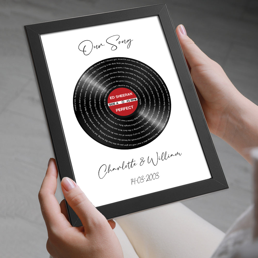 Personalised Any Song Lyrics Gift - Vinyl Style In Any Colour