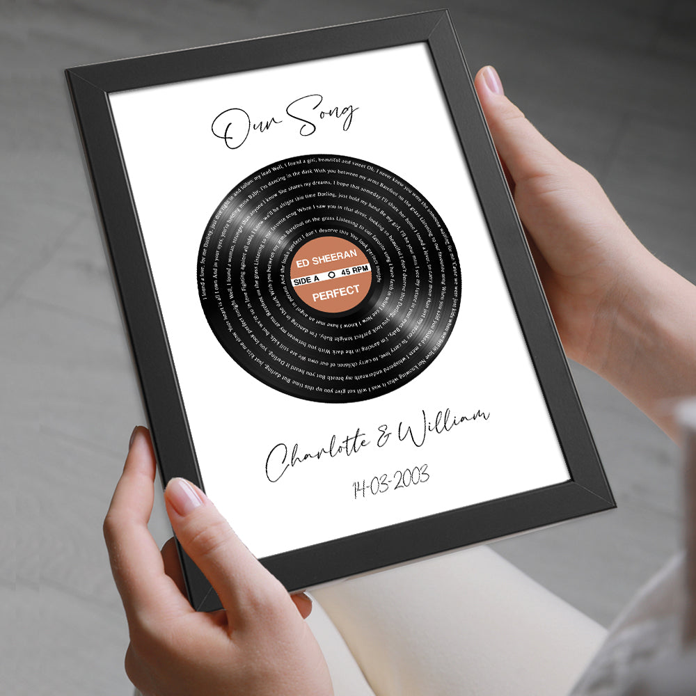 Personalised Any Song Lyrics Gift - Vinyl Style In Any Colour