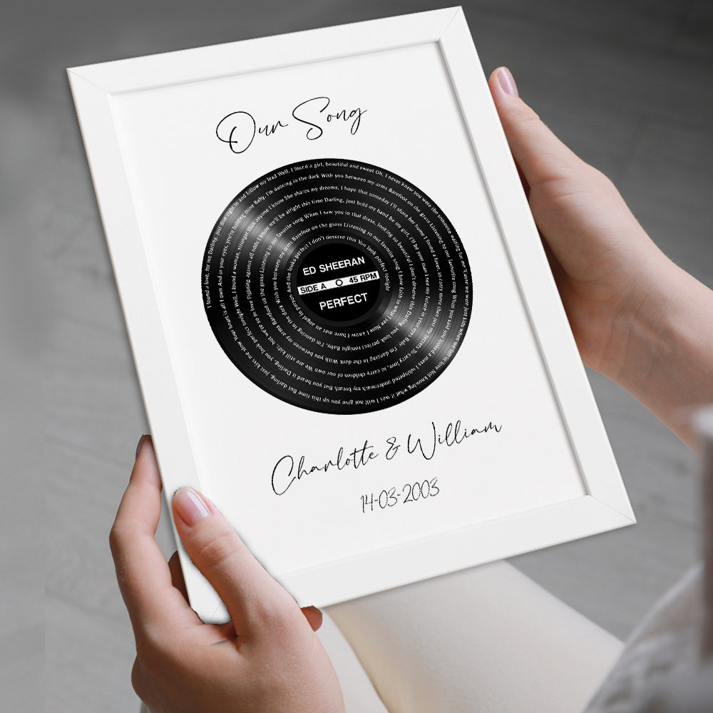 Personalised Any Song Lyrics Gift - Vinyl Style In Any Colour